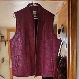 Chico's Red Quilted Vest with High Collar